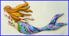 Mermaid Wall Hanging, Handcrafted Tropical Home Decor - Painted Metal Nautical Design, Beach Decor -