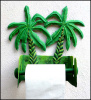 Toilet Paper Holder -Tropical Banana Tree - Hand Painted Metal Bathroom Decor - 8 1/2" x 11