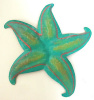 Painted Metal Turquoise Shell Wall Hanging - 9"