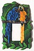 Painted Metal Tropical Parrots Decorative Single Switchplate Cover