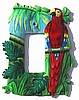 Painted Metal Tropical Switchplate - Parrot Design Light Switch Cover