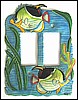Hand Painted Metal Tropical Fish Rocker Switchplate Cover - Beach Decor - 2 Holes