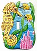 Painted Metal Seahorse Switchplate - Tropical Design - Light Switch Cover