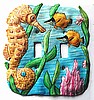 Hand Painted Metal Seahorse Toggle Switchplate - Tropical Switch Cover