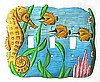 Painted Metal Seahorse Triple Switchplate Cover -Tropical Home Decor