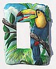 Painted Metal Toucan Parrot Switchplate Cover - Haitian Steel Drum Art