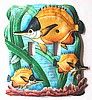 Light Switch Plate - Double - Hand Painted Metal Tropical Fish Switchplate Design
