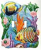 Double Switchplate Cover - Painted Metal Tropical Fish Design -Light Switch