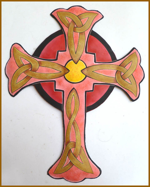 Metal Cross Wall Hangings - Hand Painted Cross Wall Art - Religious Wall Decor - 12"