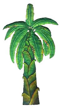Banana Tree - Painted metal tropical decor