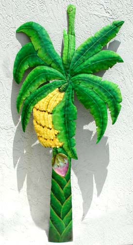 painted metal banana tree