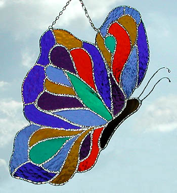 Decorative Stained Glass Butterfly Suncatcher- Handcrafted stained glass butterfly sun catcher