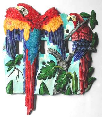 Scarlet Macaw Parrot Switchplate Cover - 7 1/2