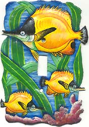 Plaque d'interrupteur pour poissons tropicaux peinte à la main - Unique - 5