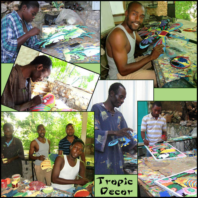 Haitian artists - Tropical Designs - Hand painted metal - tropical art - Haitian steel drum – Tropic Decor