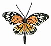 Monarch Butterfly Wall Hook - Painted Metal Home Decor - 8" x 8"