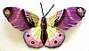 Handcrafted Purple Butterfly Wall Hanging - Painted Metal Outdoor Garden Decor - 55"