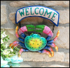Crab Welcome Sign, Coastal Decor, Island Decor, Garden Art, Crab Wall Hanging,Metal Art, Outdoor Met