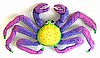 Crab - Pastel Painted Metal Tropical Wall Decor, Outdoor Metal Wall Art, 13" x 22"