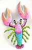 Lobster Wall Hanging in Hand Painted Metal - Beach Decor, Handcrafted Nautical Decor 14 1/2" x 22"