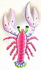 Pink Lobster Painted Metal Wall Hanging - Beach Decor, Nautical Decor, Tropical Decor - 14 1/2" x 22