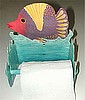 Tropical Fish Toilet Paper Holder - Hand Painted Metal Bathroom Decor  - 8"