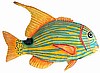 Decorative Tropical Fish, Handcrafted Hand Painted Haitian Metal Art, Tropical Wall Decor - 13" x 18