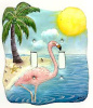  Hand Painted Metal Flamingo Light Switch Cover - Switchplate Cover