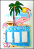 Painted Metal Flamingo Switch Plate Cover - Rocker Style Light Switch Cover - Switchplate Covers