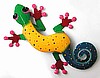Extra Large Hand Painted Gecko - Handcrafted Metal Gecko Tropical Metal Art - 19" x 30"