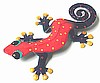 Painted Metal Gecko - Extra Large - Tropical Garden Art - Haitian Recycled Steel Drum - 19" x 30"