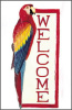 Scarlet Macaw Parrot Painted Metal Welcome Plaque - Tropical Decor -  8" x 16"