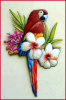 Hand Painted Scarlet Macaw Wall Hanging - Metal Parrot Tropical Decor - 26" x 18"