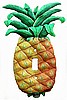 Hand Painted Metal Tropical Pineapple Switchplate Cover - 1 Hole - 6" x 9"