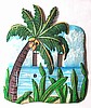 Tropical Coconut Tree Toggle Painted Metal Switchplate - 2 Holes