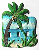 Painted Metal Coconut Tree Light Switch Cover -Tropical Switch Plate Cover