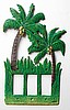 Hand Painted Metal Tropical Coconut Tree Rocker Switchplate - Light Switch Cover
