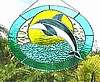 Handcrafted Dolphin Stained Glass Suncatcher - Nautical Design - 10" x12"