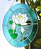 Stained Glass Waterlily Sun Catcher Artwork - Floral Decor - 11" x 14"