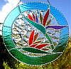 Bird of Paradise Flower Stained Glass Sun Catcher - Tropical Home Decor - 9" x 9"