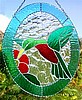  Hummingbird Stained Glass Sun Ccatcher - Handcrafted Tropical Interior Decor - 10" x 12"