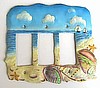 Light Switch Plate - Painted Metal Shell Switchplate - Steel Drum Metal
