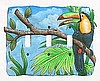 Toucan Light Switchplate - Painted Metal Tropical Parrot Design