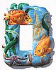 Painted Metal Tropical Fish Electrical Switchplate - Light Switch Cover