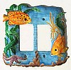Tropical Fish Light Switch Cover - Painted Metal Tropical Home Decor
