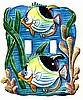 Electrical Switchplate Cover - Painted Metal Tropical Fish - Light Switch Cover