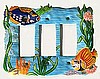 Tropical Fish Decorative Painted Metal Switchplate Cover - Triple Switch Plate